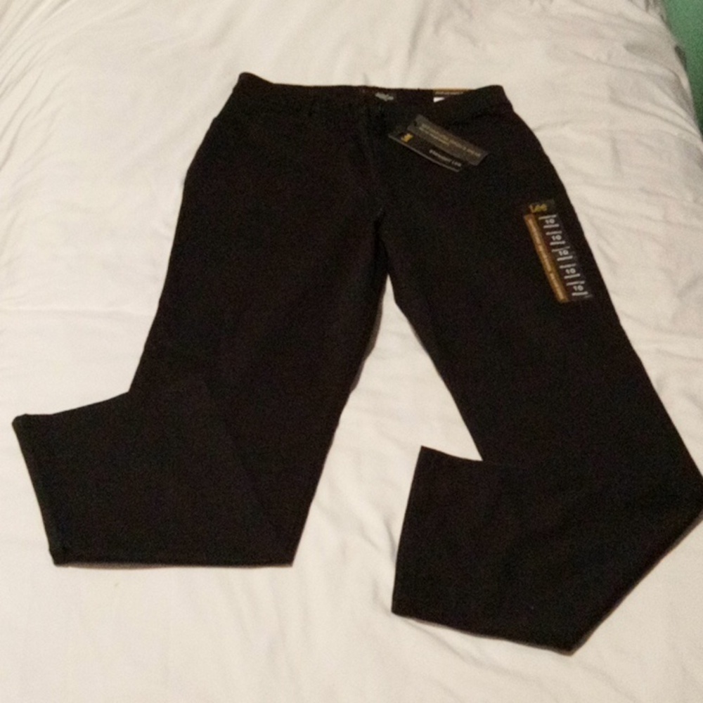 NWT WOMENS Sz10 LEE EFFORTLESS WASH AND WEAR BLACK PANTS